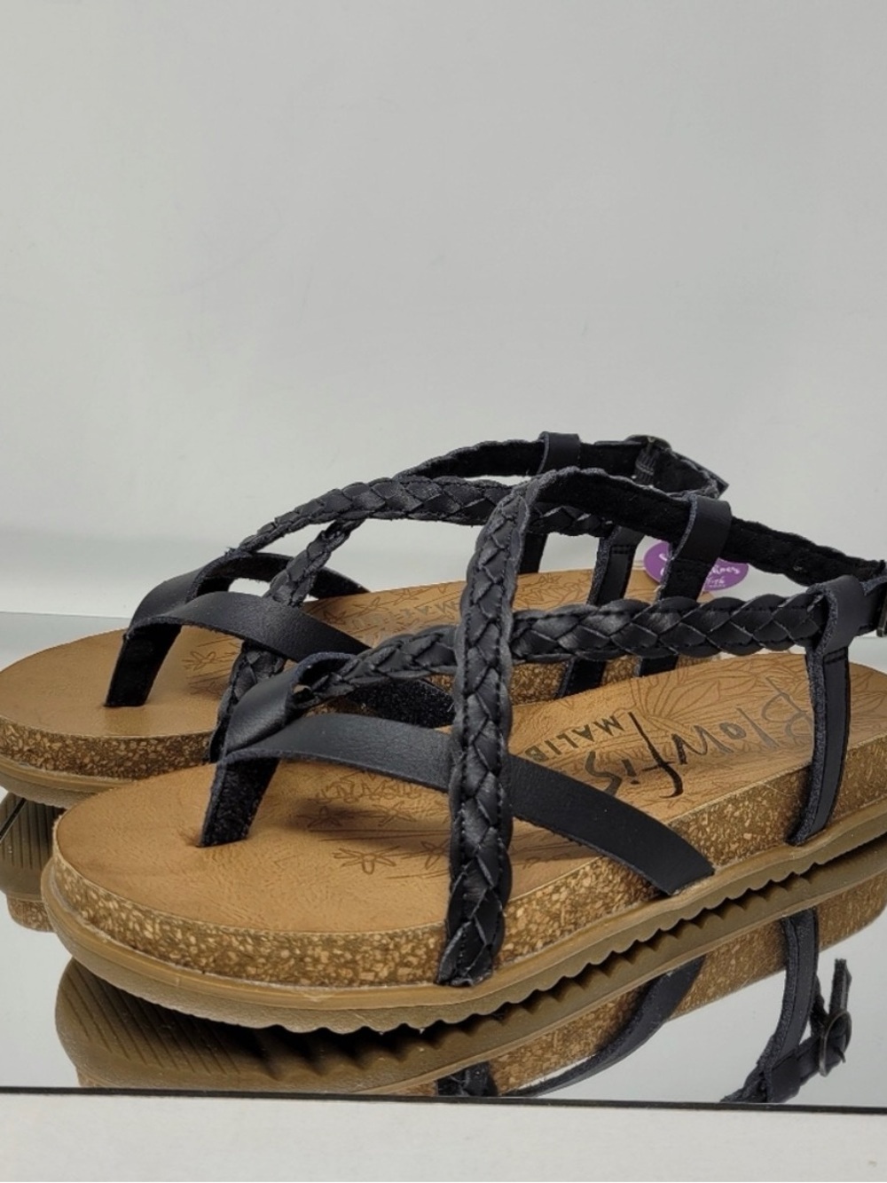Blowfish Black Braided Strappy Sandals 6